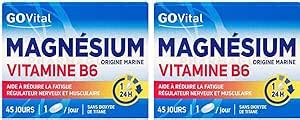 Alvityl Magnésium marin Vitamine B6 boîte de 45 Comprimés 1 24 heures