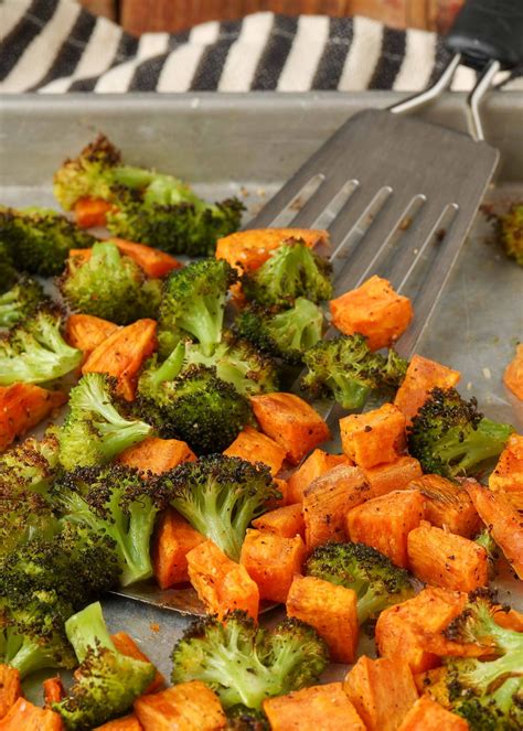 Roasted Broccoli And Sweet Potatoes Vegetable Recipes