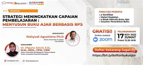 Webinar Strategi Meningkatkan Capaian Pembelajaran Menyusun Buku Ajar