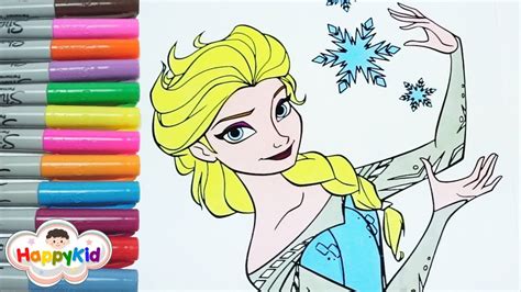 تلوين شخصية كرتون ملكة الثلج تعلم الالوان مع فروزين السا Coloring