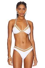 Solid Striped The Iris Bikini Top In White REVOLVE