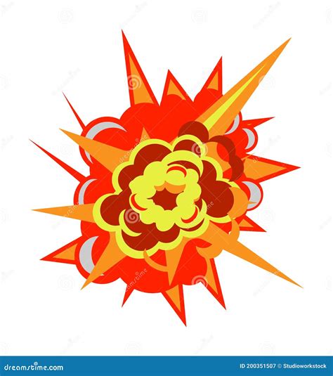 Explode Animation Sequence Cartoon Explosion Frames Vector