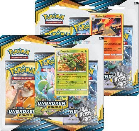 Unbroken Bonds 3 Pack Blister Sceptile Pokémon TCG