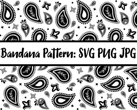 Seamless Bandana Pattern SVG PNG Transparent Background Digital