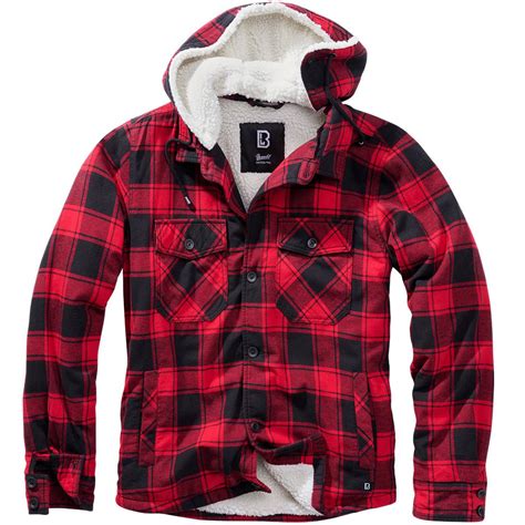 Hooded Lumberjacket Rot Schwarz Outdoorfan De Bundeswehr Shop Arm