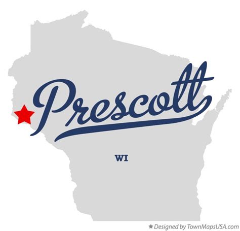 Map of Prescott, WI, Wisconsin