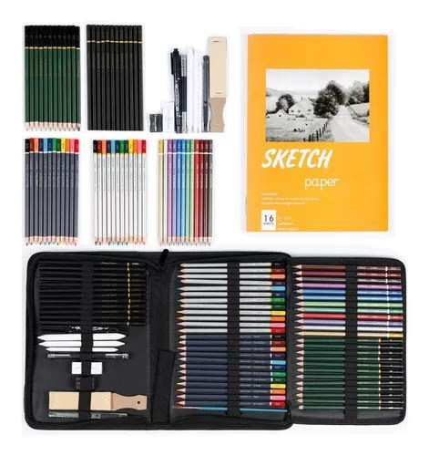 Kit De Lápices De Dibujo Y Boceto Con Accesorios 72 Pzs Envío gratis