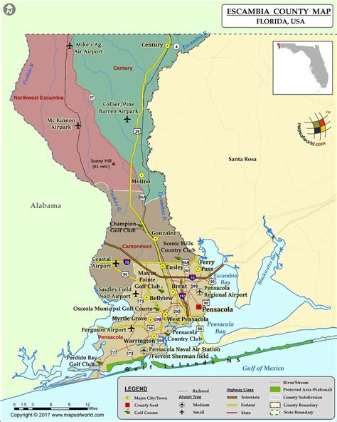 Escambia County Map Florida