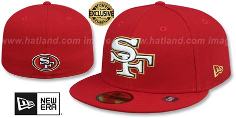 San Francisco 49ers THROWBACK NFL LIGATURE Red Fitted Hat