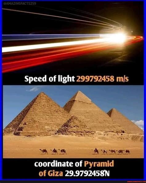 Speed Of Light 299792458 Mis Ge Coordinate Of Pyramid Of Giza 29