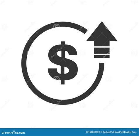 Cost Symbol Euro Increase Icon Vector Symbol Image Isolated On