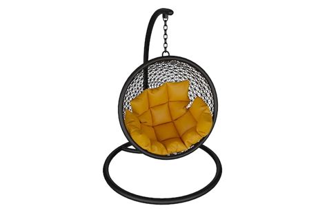 Premium Photo | 3d rendering realistic hanging basket chair with yellow ...