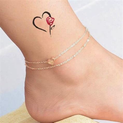 Heart Tattoos On Ankle