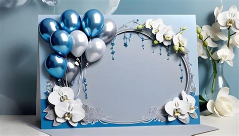 Happy Birthday Cards With Balloons And Flower With Colorful Background