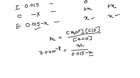 Solved The Ka Of Hypochlorous Acid Hclo Is At C What Is