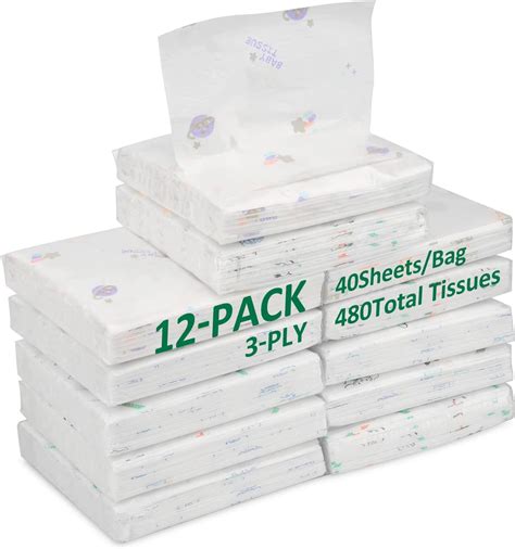 Facial Tissue 3 Ply Pocket Packs 12 Packs Of 40 Tissues 480 Total Tissues Mini