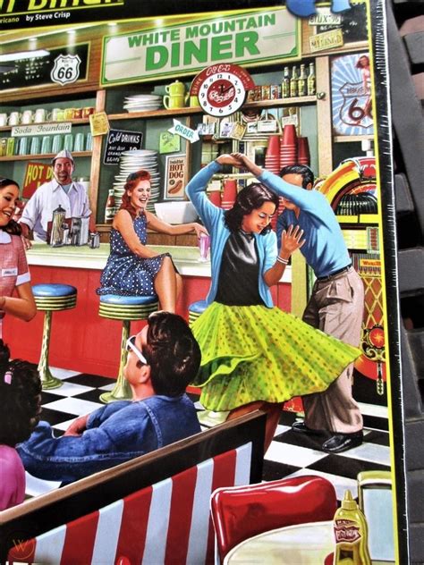 New 1000 Piece Steve Crisp Art Puzzleamerican Diner 24 X 30 White