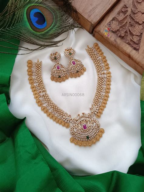 Beautiful Peacock Lakshmi Coin Necklace Arshis Buy Traditional And