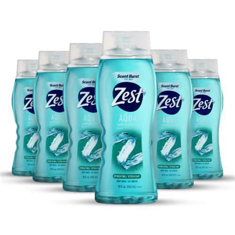 Zest Aqua Liquid Body Wash Soap 18 Oz Pack Of 6