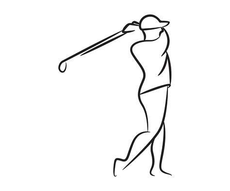 Hand Drawn Golf Player Line Illustration Vector Art At Vecteezy