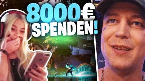 Kleine Fortnite Streamer Glücklich Machen 8000€ Spenden Spontanablack Youtube