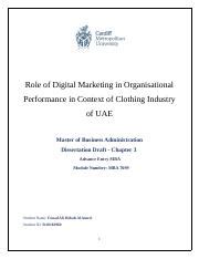 Dissertation Draft Chapter 3 Docx Role Of Digital Marketing In