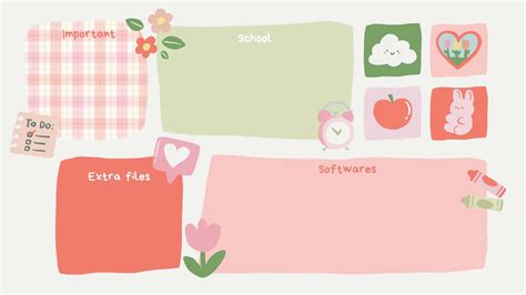 Download Pink Checkered Cute Desktop Organizer Wallpaper