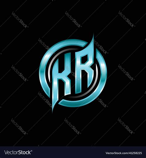 Kr Initial Monogram Logo Circle Rounded Royalty Free Vector