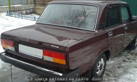 ВАЗ 2107 цвет Яшма (код 140) темно-вишневый | Авто