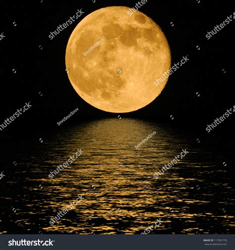 Full Moon Over Cold Night Water Images Stock Photos Vectors