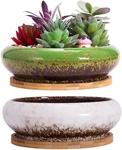 ARTKETTY Lot De 2 Grands Pots De Plantes Succulentes Avec Drainage