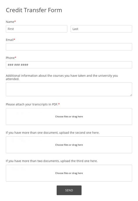 Credit Transfer Form Template Online 123 Form Builder