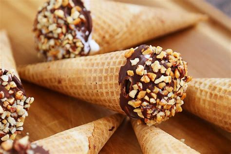 Learn How To Make Chocolate Dipped Ice Cream Cones Featuring A Chocolatey Nutty Coating And A