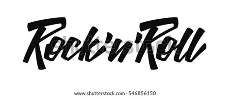 Rock N Roll Lettering Text Illustration Stock Vector Royalty Free