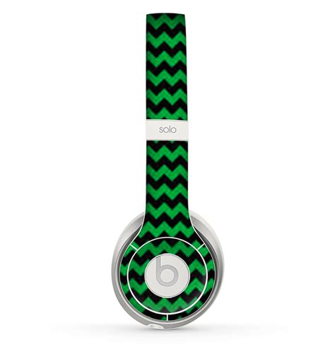 The Green And Black Chevron Pattern Skin For The Beats By Dre Solo 2 Hea Designskinz