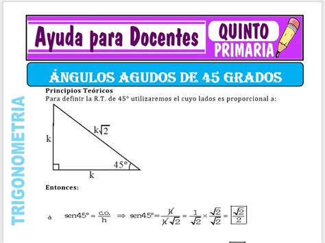 Ángulos Agudos De 45 Grados Para Quinto De Primaria Ayuda Para Docentes