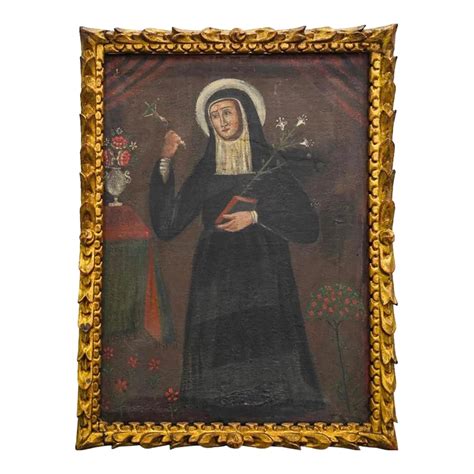 Saint Catherine of Siena Oil on Canvas Painting | Chairish