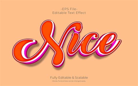 Premium Vector Nice D Vector Text Effect Fully Editable