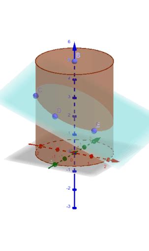 Циліндр. Переріз довільною площиною – GeoGebra