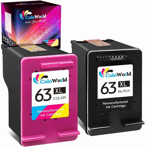 Coloworld 63xl Ink Cartridge Replacement For Hp63 63 Xl Black And Color