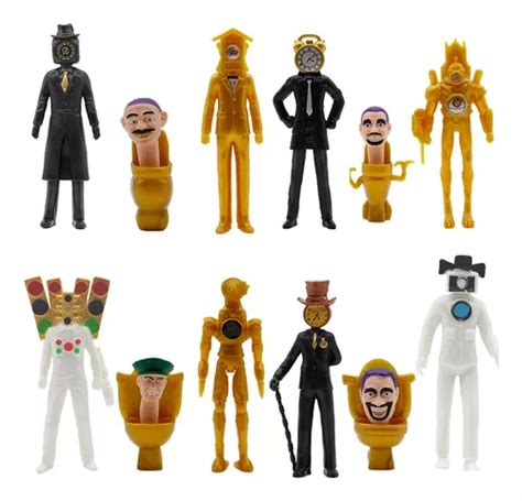 12pcs Set Skibidi Toilet Vs Clock Man Figura Modelo Juguete Cuotas