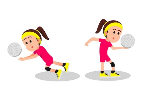 Ni A Jugando Voleibol Dibujos Animados Clipart Vector Friendlystock