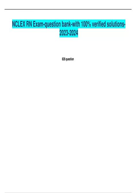 NCLEX RN Exam-question bank-with 100% verified solutions- - Nclex ...