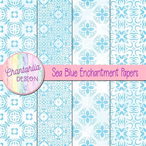 Free Digital Papers Featuring Sea Blue Enchantment Designs