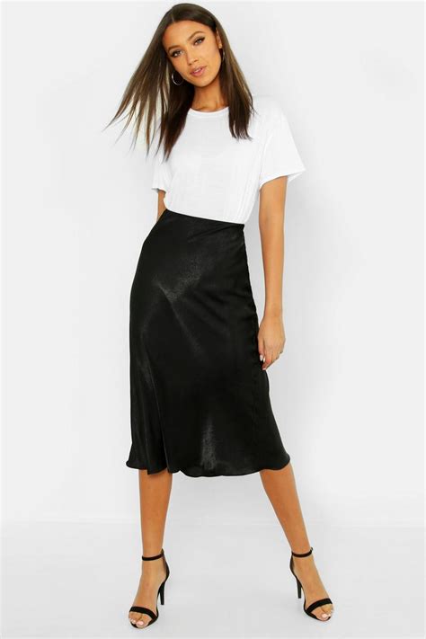 Tall Bias Cut Satin Midi Skirt Boohoo Uk