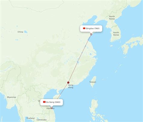 Flights From Da Nang To Qingdao Dad To Tao Flight Routes