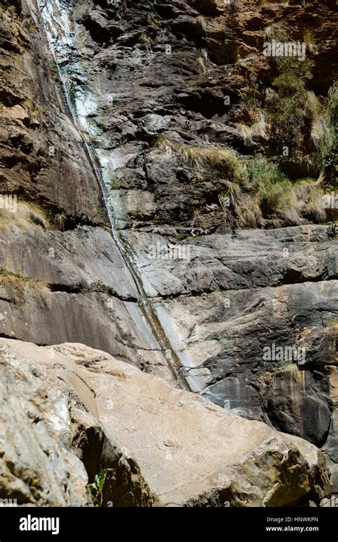 Dry Waterfall At Meiringspoort Swartberg South Africa After Season