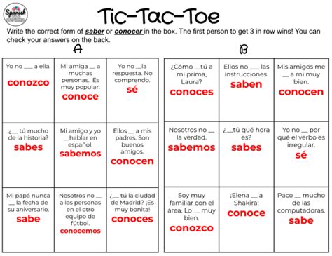 How To Explain Conocer Vs Saber In Spanish Spanish With Stephanie Worksheets Library