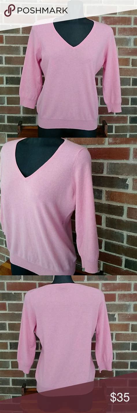 Talbots Cashmere Pink V Neck Sweater