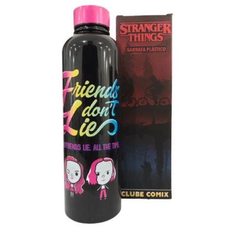 Garrafa Stranger Things Amigos Não Mentem Plástica 750ml Oficial